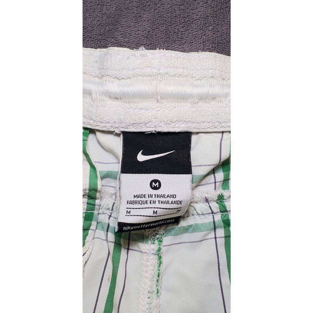 Nike Shorts Men's Size M Checkerboard White Green Beach Summer C1-218 - Picture 6 of 12